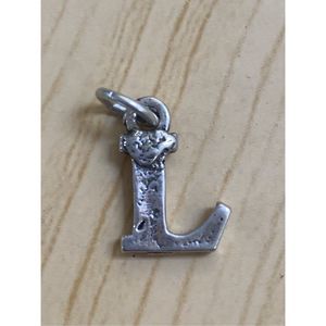 .925 Letter L Medium Sterling Silver Jewelry Charm #alphabet